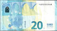 European Union, European Central Bank, Pick 22t. 20 Euro, 2015 AD., Printer: Central Bank of Ireland, Dublin, Ireland, T006I3-TC0725053448 Reverse 