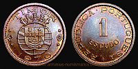 1970 AD., Timor, Portuguese colony, Lisbon mint, 1 Escudo, KM 19.