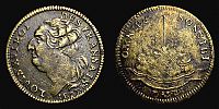 1793 AD., German States, Nuremberg, counter on Louis XVI of France, by Lauer, cf. Hennin 245.