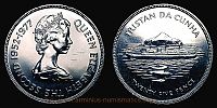 1977 AD., Tristan da Cunha, Elizabeth II, 25th accession anniversary commemorative, Royal Mint, 25 Pence, KM 1.