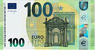 European Union, European Central Bank, Pick 24u. 100 Euro, 2019 AD. Printer: Banque de France, ChamaliÃ¨res, France, U004E3-UC0091016263 Obverse 