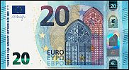 European Union, European Central Bank, Pick 22u. 20 Euro, 2015 AD., Printer: Banque de France, ChamaliÃ¨res, France, U030D2-UB2759743757 Obverse 