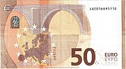 European Union, European Central Bank, Pick 23u. 50 Euro, 2017 AD., Printer: Banque de France, ChamaliÃ¨res, France, UA2016695712-U002C1 Reverse 