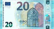 European Union, European Central Bank, Pick 22u. 20 Euro, 2015 AD., Printer: Banque de France, ChamaliÃ¨res, France, U005D2-UB2073219158 Obverse