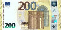 European Union, European Central Bank, Pick 25u. 200 Euro, 2019 AD., Printer: Banque de France, ChamaliÃ¨res, France, UC4070213416-U004A4 Obverse