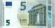 European Union, European Central Bank, Pick 20u. 5 Euro, 2013 AD. Printer: Banque de France, ChamaliÃ¨res, France, UC6167213911-U007G3 Obverse