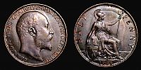 1908 AD., Great Britain, Edward VII, London mint, Halfpenny, KM 793.2. 