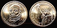United States, 2008 AD., Presidential dollar series, John Quincy Adams issue, Philadelphia mint, 1 Dollar, KM 427.