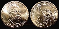 United States, 2011 AD., Presidential dollar series, James Garfield issue, Philadelphia mint, 1 Dollar, KM 502.