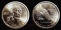 United States, 2010 AD., "Sacagawea Dollar" Native American - Great Tree of Peace issue, Philadelphia mint, 1 Dollar, KM 474.