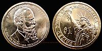 United States, 2011 AD., Presidential dollar series, Rutherford B. Hayes issue, Philadelphia mint, 1 Dollar, KM 501.