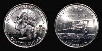 United States, 2001 AD., Philadelphia mint, Â¼ Dollar, North Carolina State commemorative, KM 319.