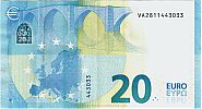 European Union, European Central Bank, Pick 22v. 20 Euro, 2015 AD., Printer: FÃ¡brica Nacional de Moneda y Timbre, Madrid, Spain, V005E4-VA2811443033 Reverse 