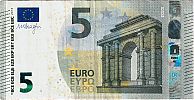 European Union, European Central Bank, Pick 20v. 5 Euro, 2013 AD. Printer: FÃ¡brica Nacional de Moneda y Timbre, Madrid, Spain, V007D6-VA9978852863 Obverse 