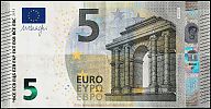 European Union, European Central Bank, Pick 20v. 5 Euro, 2013 AD. Printer: FÃ¡brica Nacional de Moneda y Timbre, Madrid, Spain, V013C5-VB9393112711 Obverse 