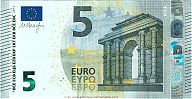 European Union, European Central Bank, Pick 20v. 5 Euro, 2013 AD. Printer: FÃ¡brica Nacional de Moneda y Timbre, Madrid, Spain, V002J6-VA2814898016 Obverse