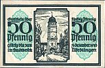 1920 AD., Germany, Weimar Republic, Nördlingen (town), Notgeld, collector series issue, 50 Pfennig, Grabowski/Mehl 978.11-3/5. 023588 Reverse 