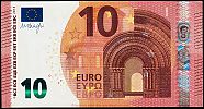 European Union, European Central Bank, Pick 21w. 10 Euro, 2019 AD., Printer: Giesecke & Devrient, Leipzig, Germany, W001A1-WA0025765111 Obverse 