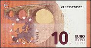 European Union, European Central Bank, Pick 21w. 10 Euro, 2019 AD., Printer: Giesecke & Devrient, Leipzig, Germany, W001E4-WA0835778593 Reverse 