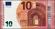 European Union, European Central Bank, Pick 21w. 10 Euro, 2019 AD., Printer: Giesecke & Devrient, Leipzig, Germany, W001E4-WA0835778593 Obverse 