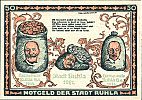 1921 AD., Germany, Weimar Republic, Ruhla, Stadt, Notgeld, collector series issue, 50 Pfennig, Grabowski/Mehl 1153.1-1/6. Reverse 