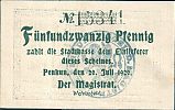 1920 AD., Germany, Weimar Republic, Penkun, Stadt, Notgeld, currency issue, 25 Pfennig, Tieste 5555.05.10.1B. 15341 Obverse 