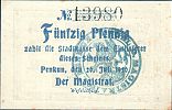 1920 AD., Germany, Weimar Republic, Penkun, Stadt, Notgeld, currency issue, 50 Pfennig, Tieste 5555.05.11.1B. 13980 Obverse 