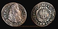 1684 AD., German States, Wuerttemberg-Oels in Silesia, Christian Ulrich, Oels mint, 1 Kreuzer, Fr.u.S. 2387.