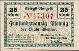 1918 AD., Germany, Weimar Republic, Wetzlar (town), Notgeld, currency issue, 25 Pfennig, Grabowski W36.3c. 47397 Obverse 