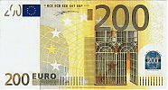 European Union, European Central Bank, Pick 6x. 200 Euro, 2002 AD., Printer: Bundesdruckerei, Berlin, Germany, R006D4-X01552972151 Obverse 