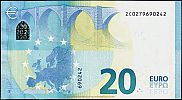 European Union, European Central Bank, Pick 22z. 20 Euro, 2015 AD., Printer: Banque Nationale de Belgique, Brussels, Belgium, Z002C5-ZC0279690242 Reverse 