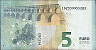 European Union, European Central Bank, Pick 20z. 5 Euro, 2013 AD. Printer: Banque Nationale de Belgique, Brussels, Belgium, Z021D4-ZD2339955283 Reverse 