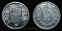 1919 AD., Germany, Weimar Republic, Zeitz (city), Notgeld, 10 Pfennig, Funck 621.1.