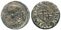 1614 AD., Spain, Felipe III., Barcelona mint, Ardite, KM # 13.