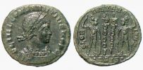 334-335 AD., Constantius II., as Caesar, Siscia mint, Follis, RIC 237.