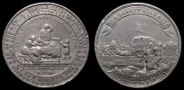1847 AD., German States, Prussia, Halle, Hunger and Inflation tin medal by Loos, Berlin.