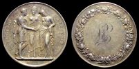 1867, France, Marriage medal, by Alexis-Joseph Depaulis, silver.