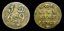 1700-1800 AD., Great Britain, Coin weight, Portuguese 1/4 moidore, Callingwood Ward, Birmingham.