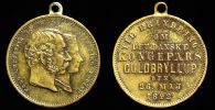 1892 AD., Denmark, Brass Medal on King Christian IX and his golden wedding anniversary.